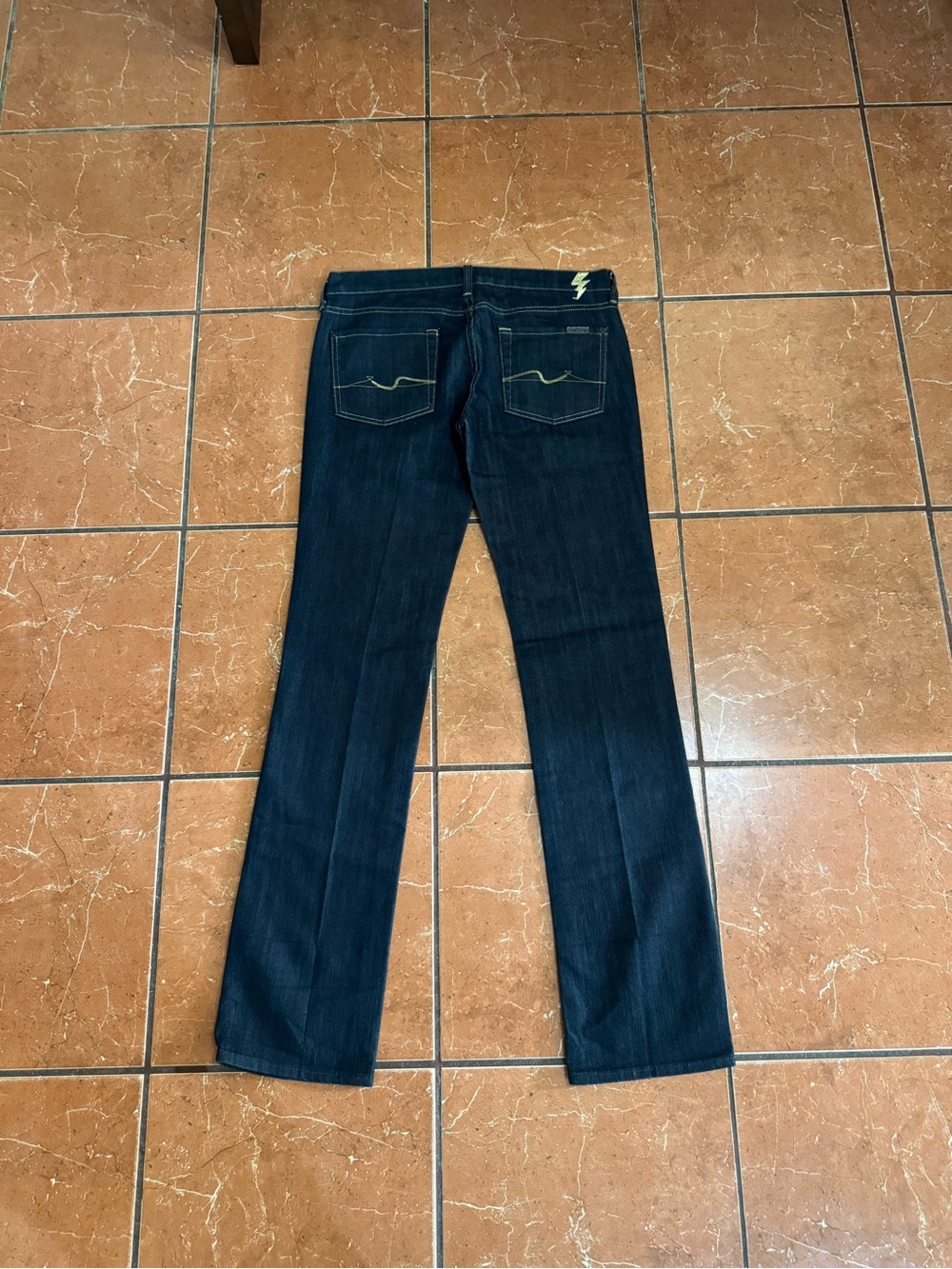 Vintage 7 For All Mankind Dark Indigo Relaxed Straight Leg Jeans Size 29 Y2K